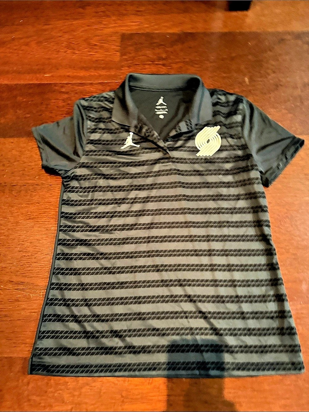 Jordan Dri-FIT Striped Golf Polo Black Size Medium Like New